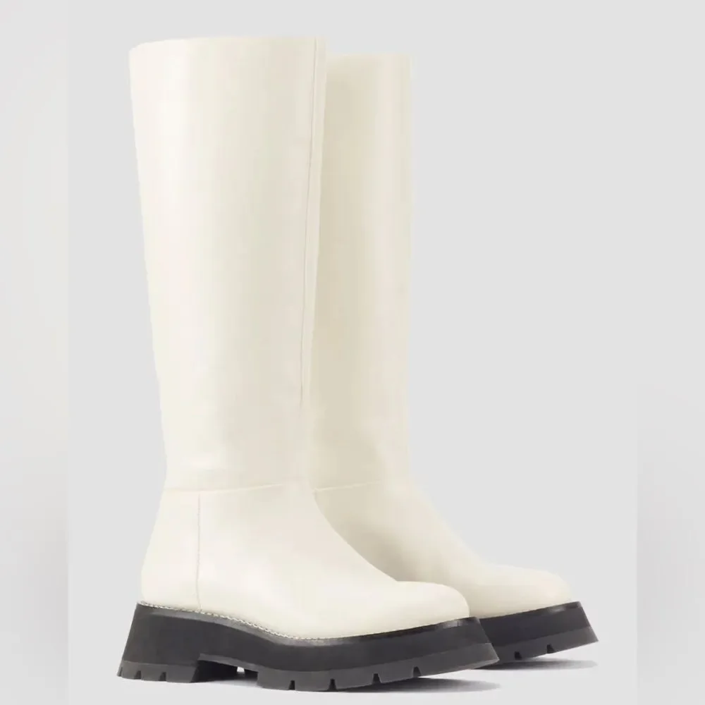 3.1 Phillip Lim Kate Tall Boots in White, New, Size 38.5